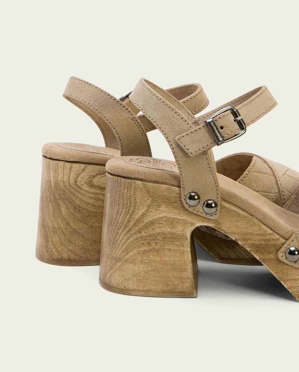 Porronet SANDALIA TACON MEDIO PIEL ARENA MABEL