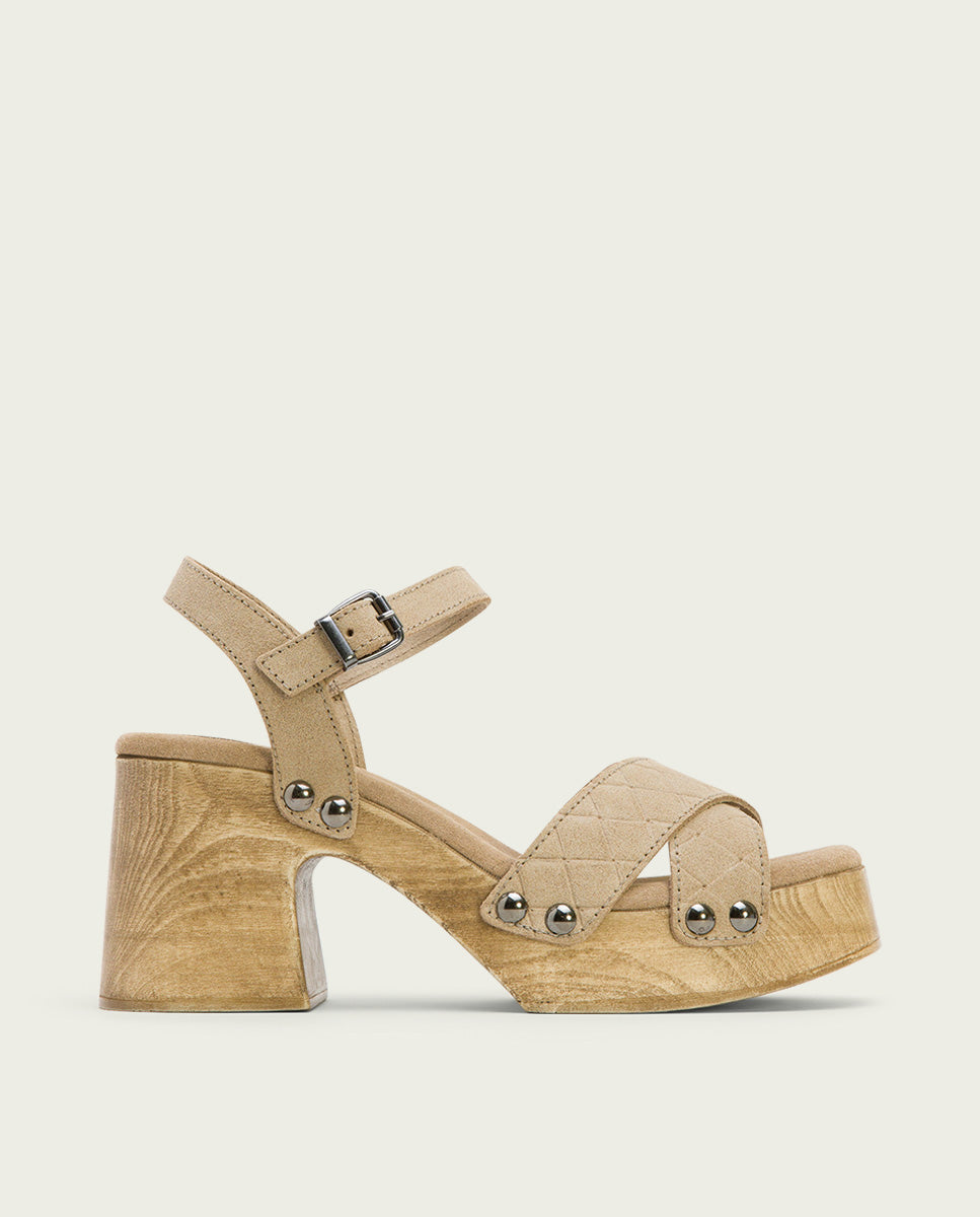 porronet SANDALIA TACON MEDIO PIEL ARENA MABEL