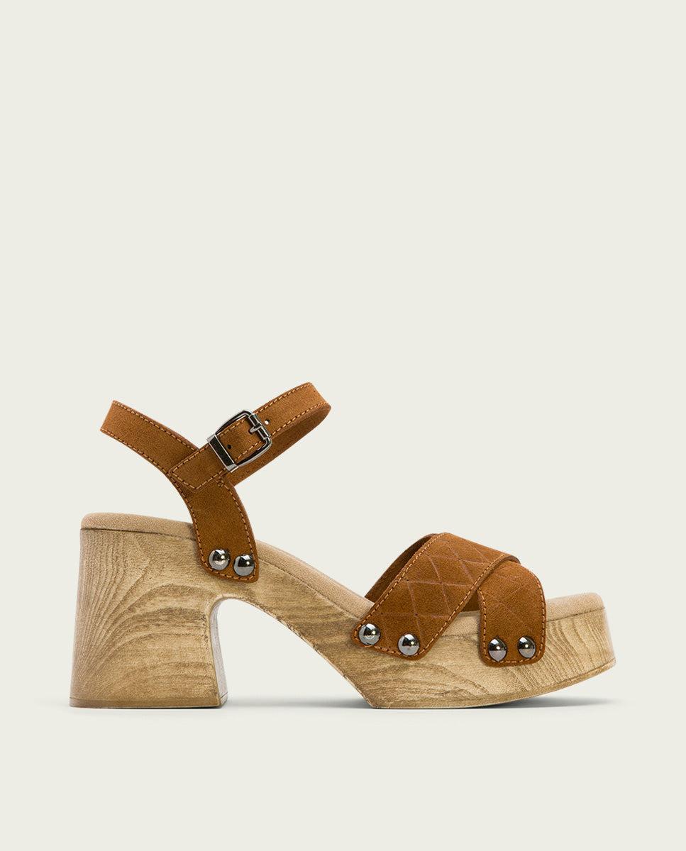 porronet SANDALIA TACON MEDIO PIEL CUERO MABEL