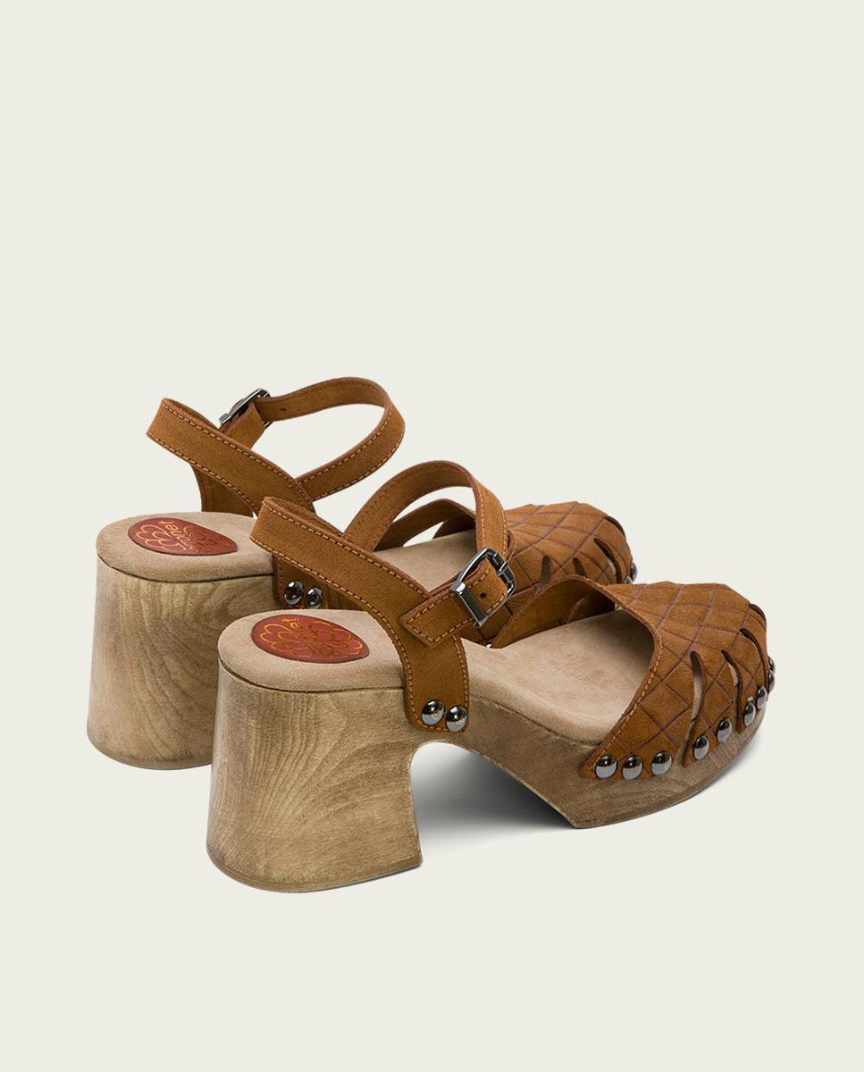 Porronet SANDALIA TACON MEDIO PIEL CUERO MARGOT