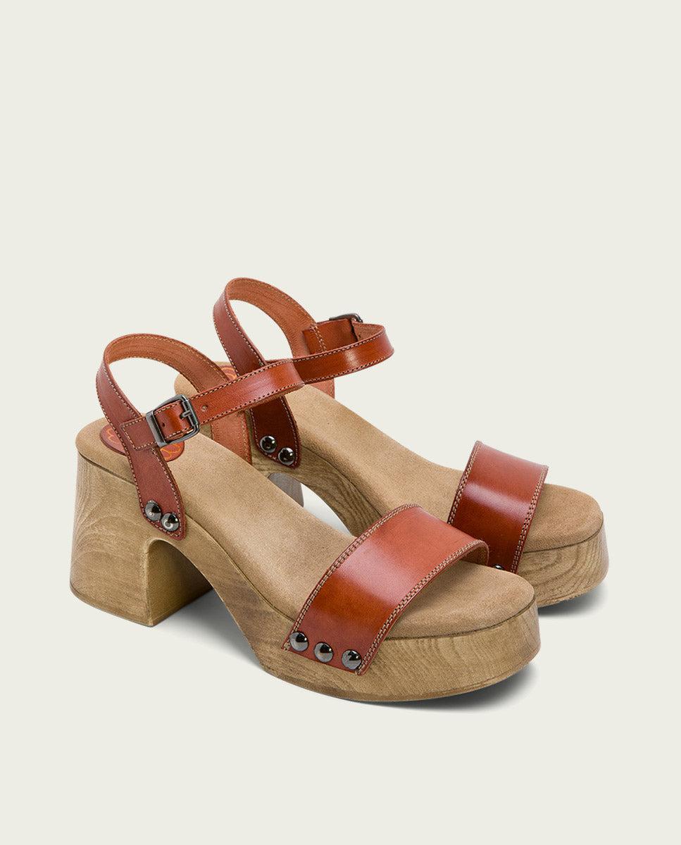 Porronet SANDALIA TACON MEDIO PIEL CUERO MAXINE