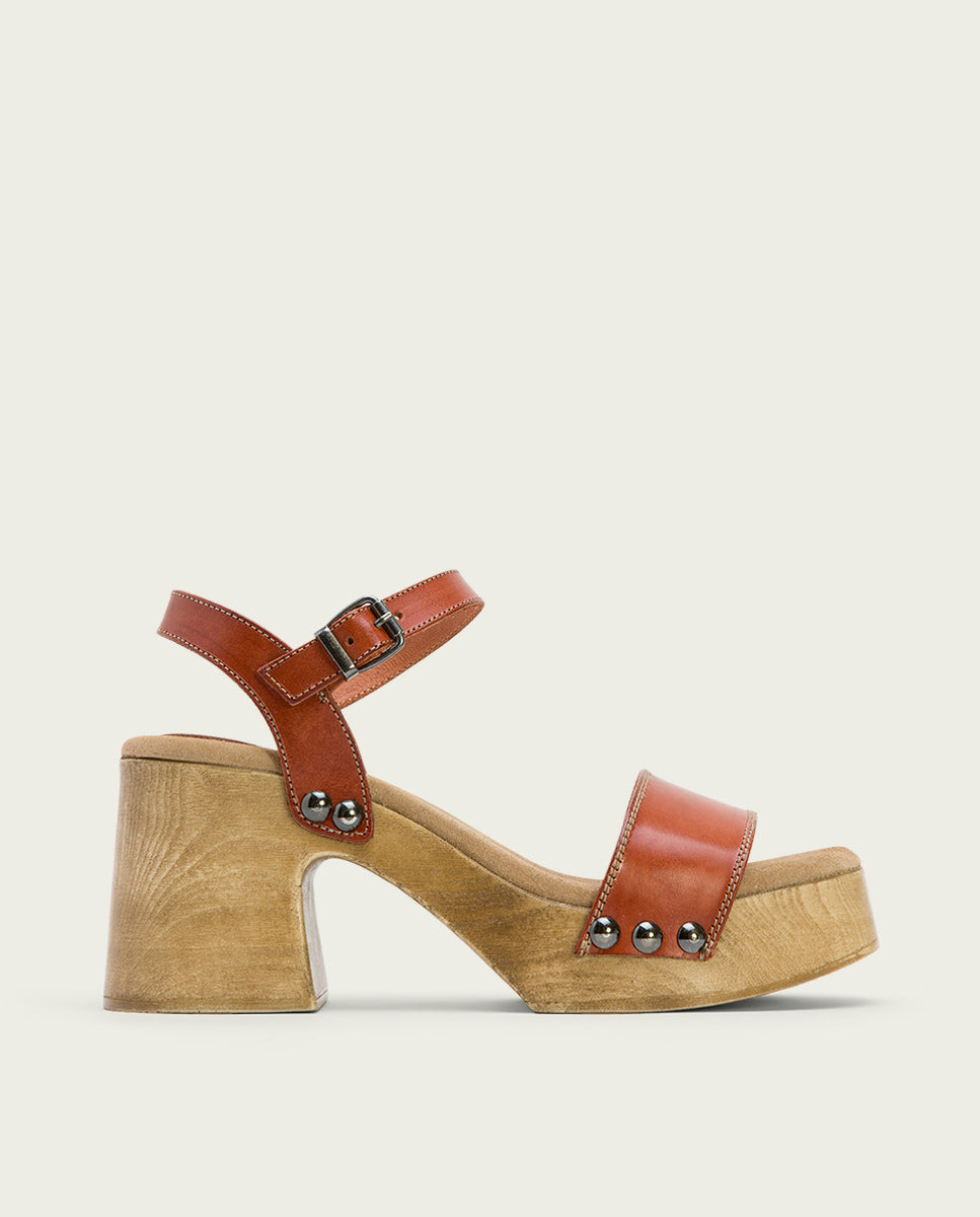 porronet SANDALIA TACON MEDIO PIEL CUERO MAXINE