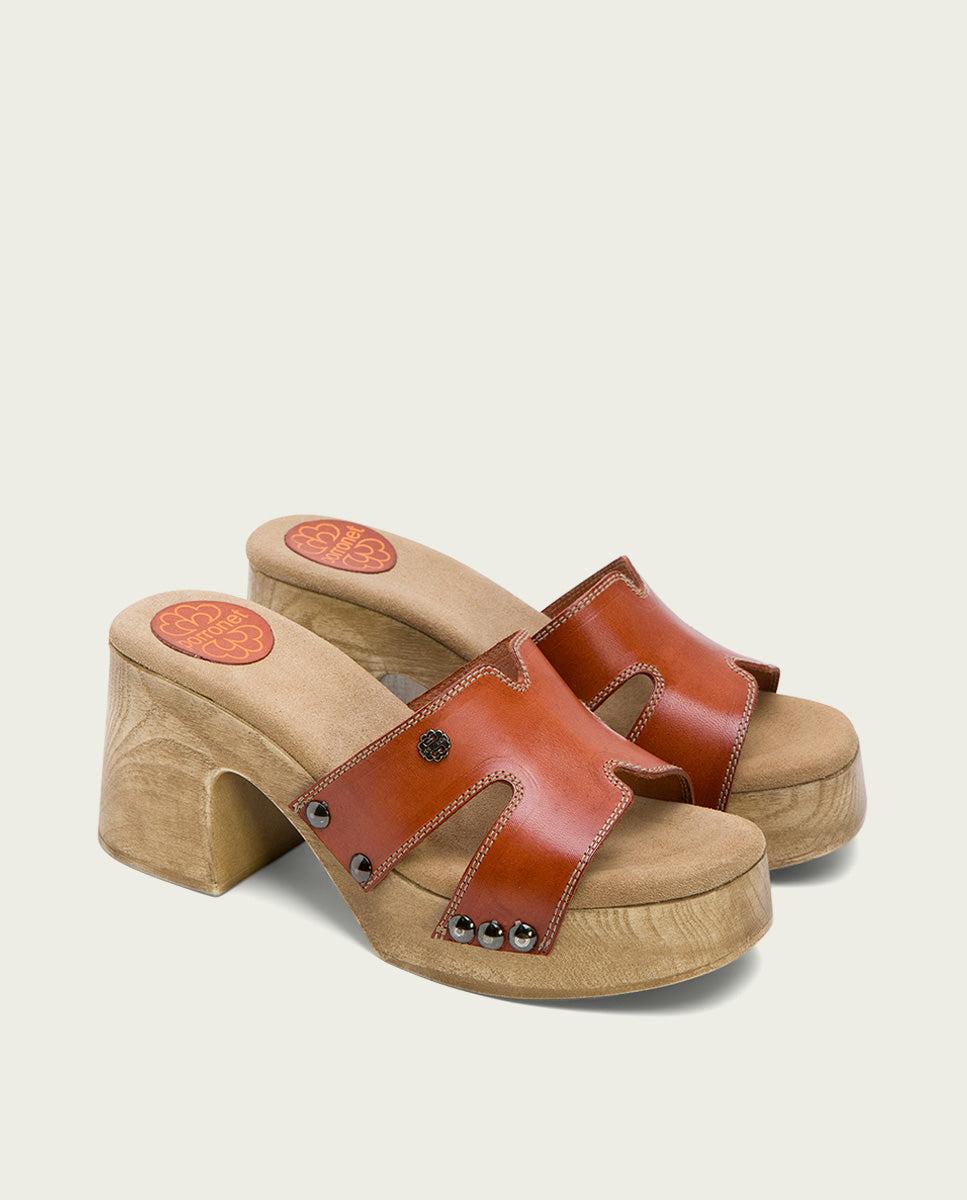 Porronet SANDALIA TACON MEDIO PIEL CUERO MERYL