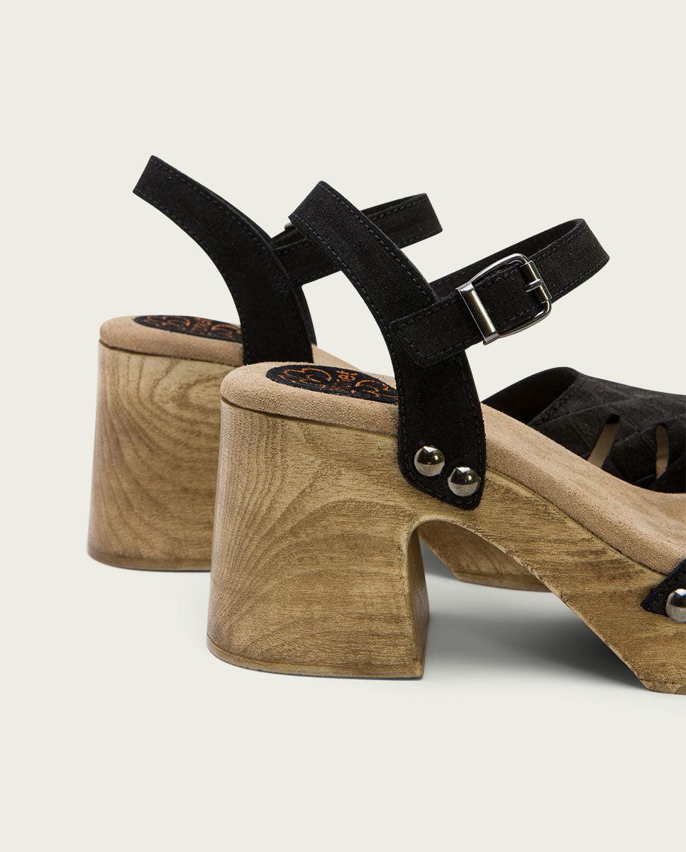 Porronet SANDALIA TACON MEDIO PIEL NEGRA MARGOT