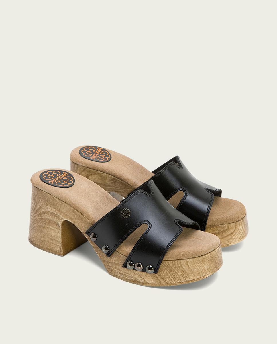 Porronet SANDALIA TACON MEDIO PIEL NEGRO MERYL