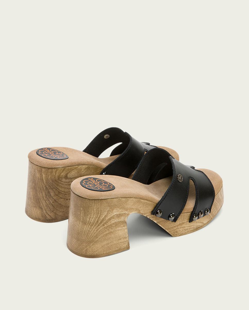 Porronet SANDALIA TACON MEDIO PIEL NEGRO MERYL