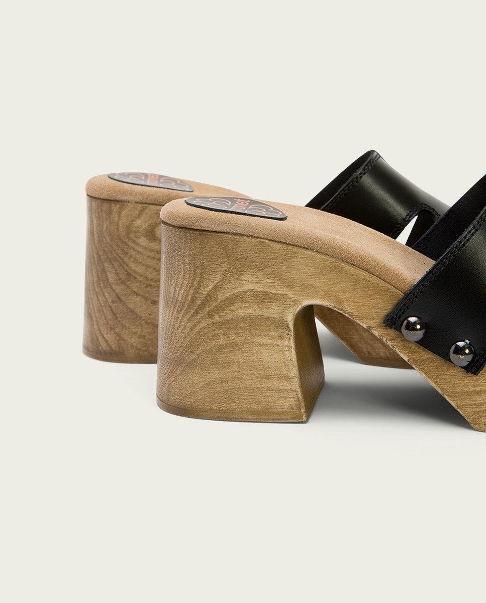 Porronet SANDALIA TACON MEDIO PIEL NEGRO MERYL