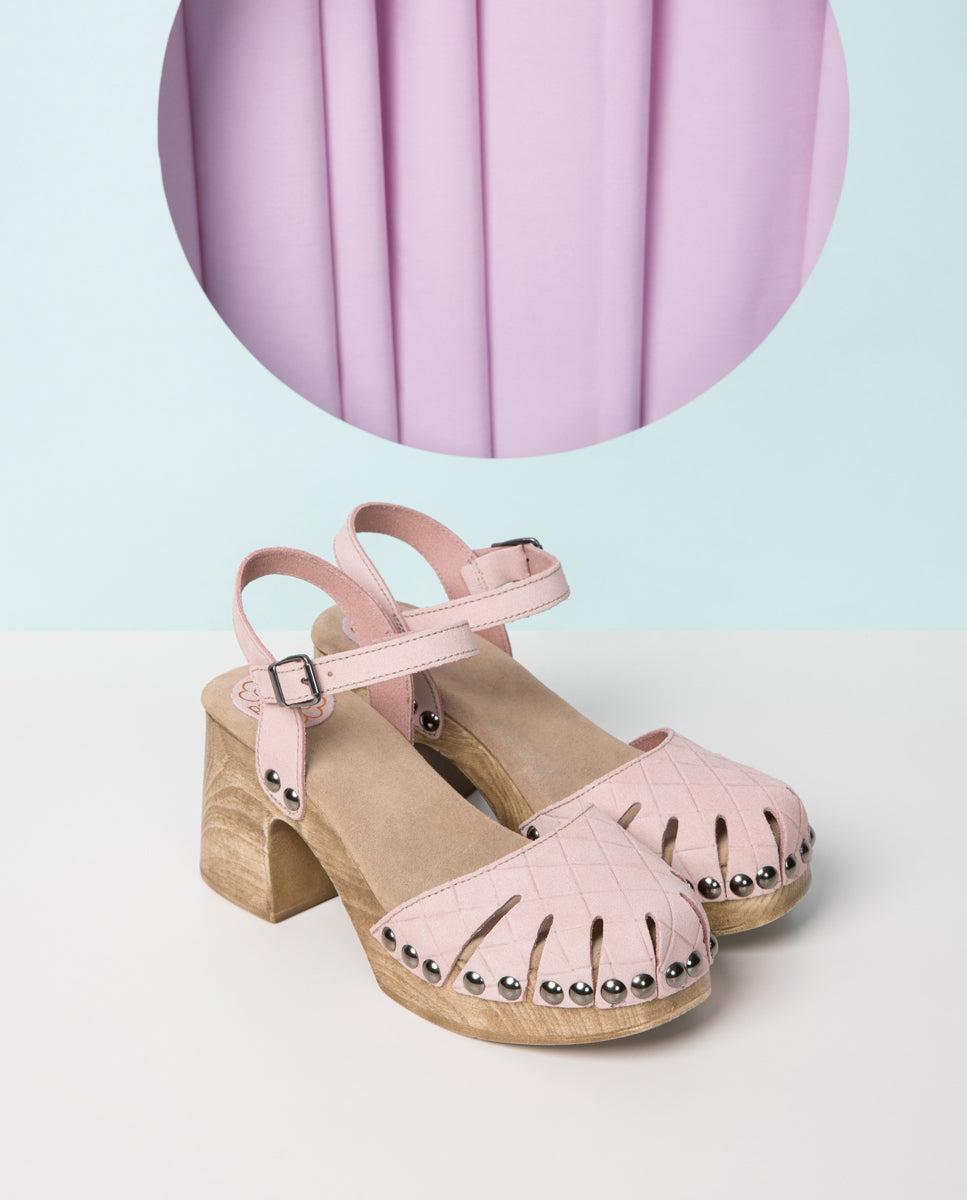 Porronet SANDALIA TACON MEDIO PIEL ROSA MARGOT