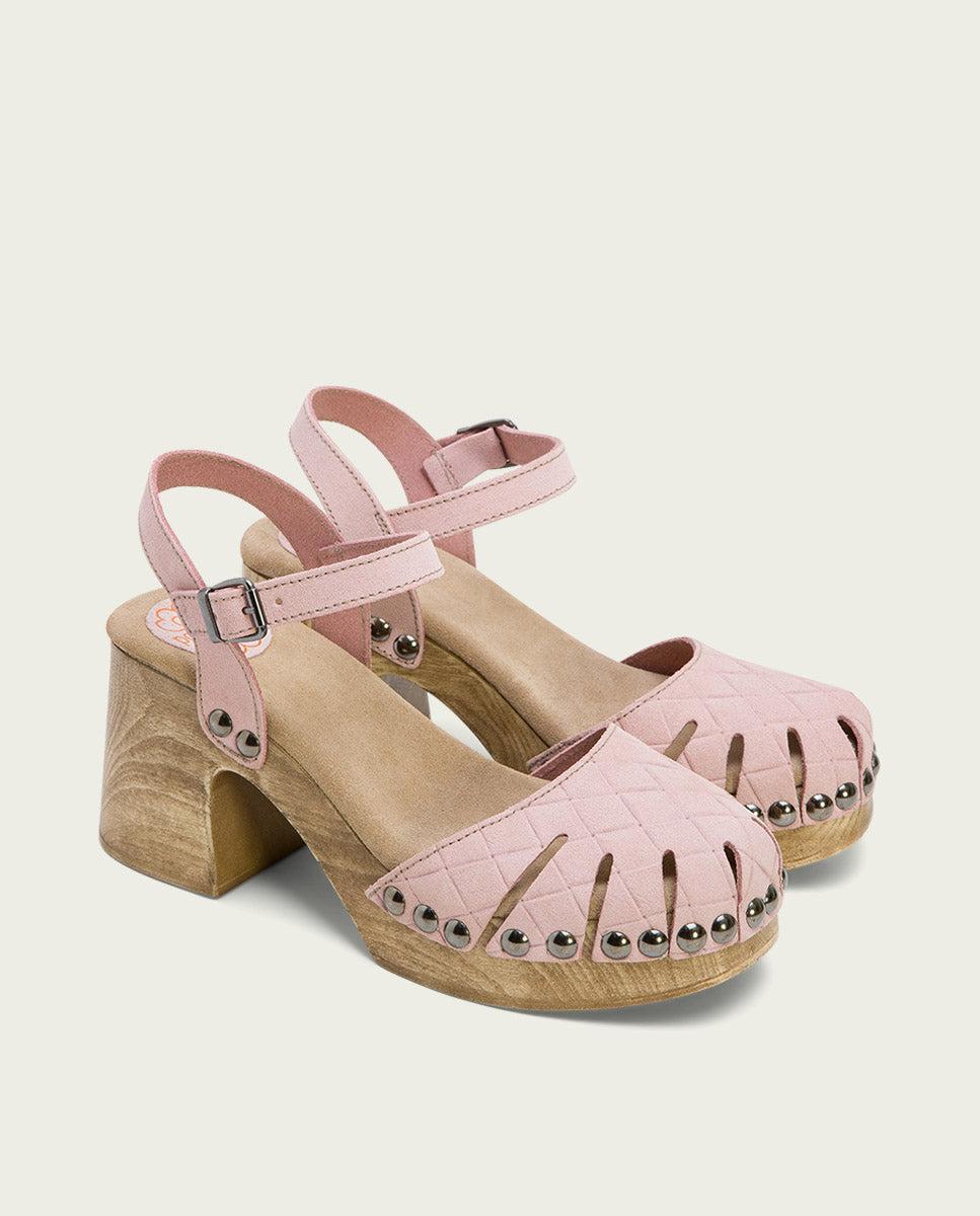 Porronet SANDALIA TACON MEDIO PIEL ROSA MARGOT