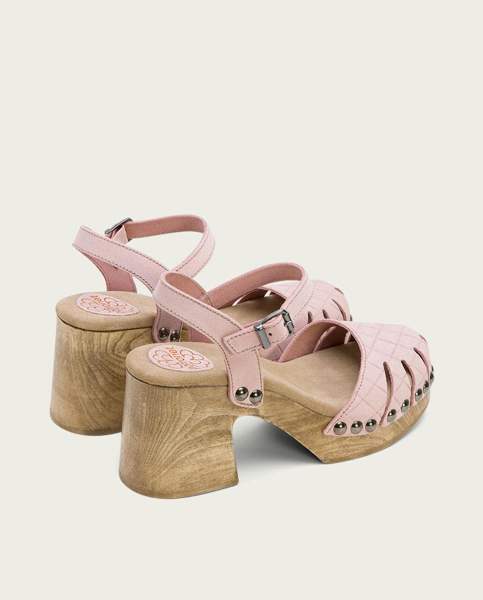 Porronet SANDALIA TACON MEDIO PIEL ROSA MARGOT