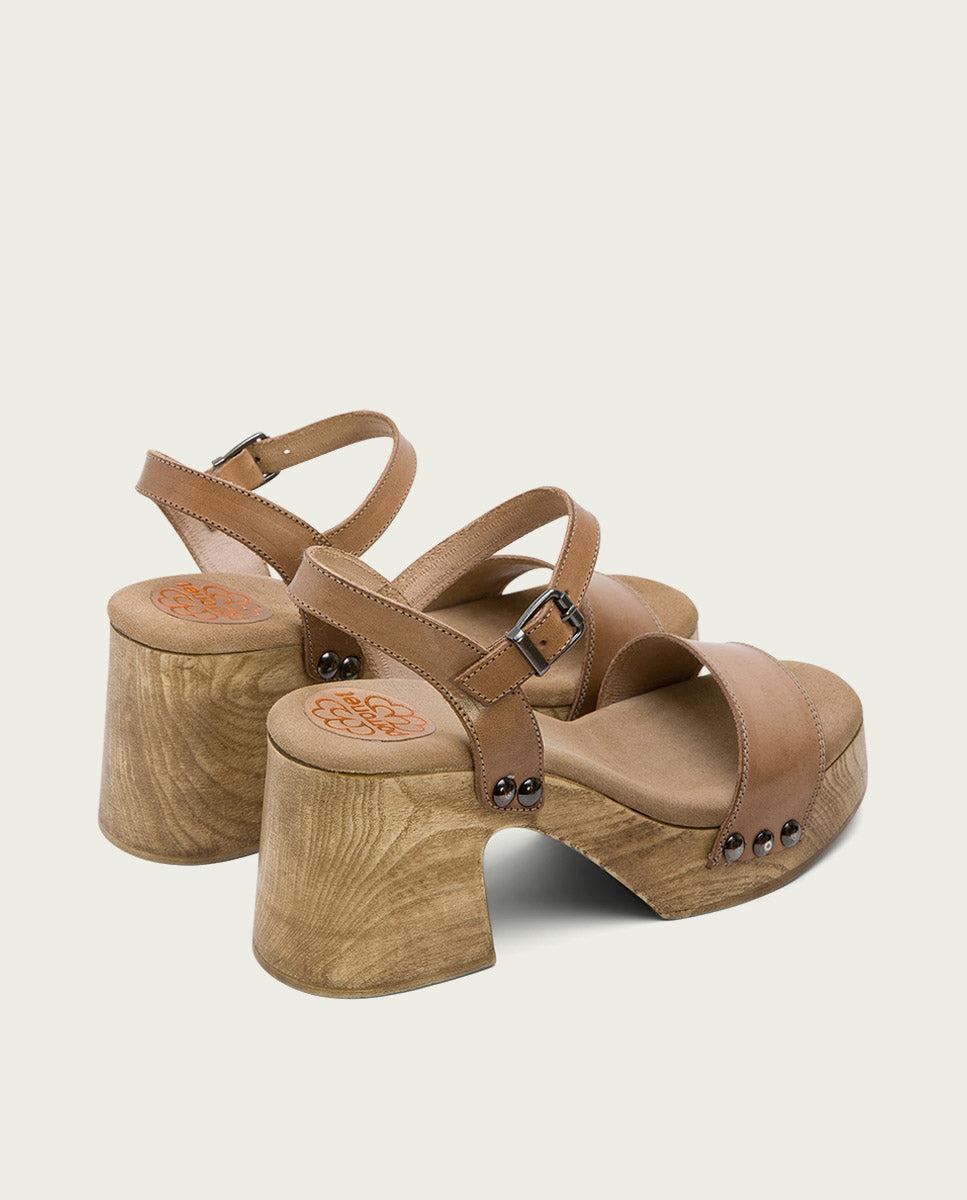Porronet SANDALIA TACON MEDIO PIEL TAUPE MAXINE