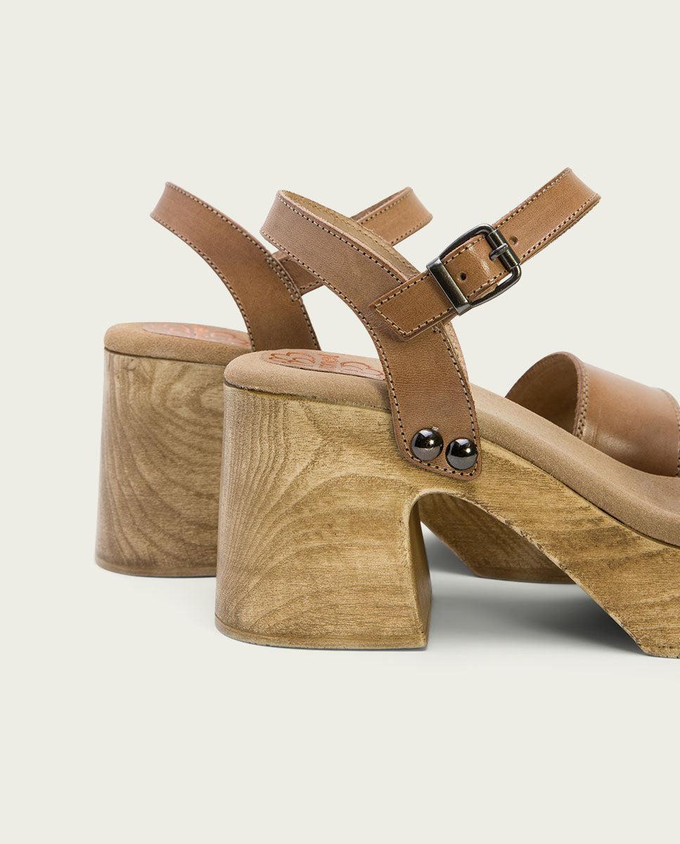 Porronet SANDALIA TACON MEDIO PIEL TAUPE MAXINE