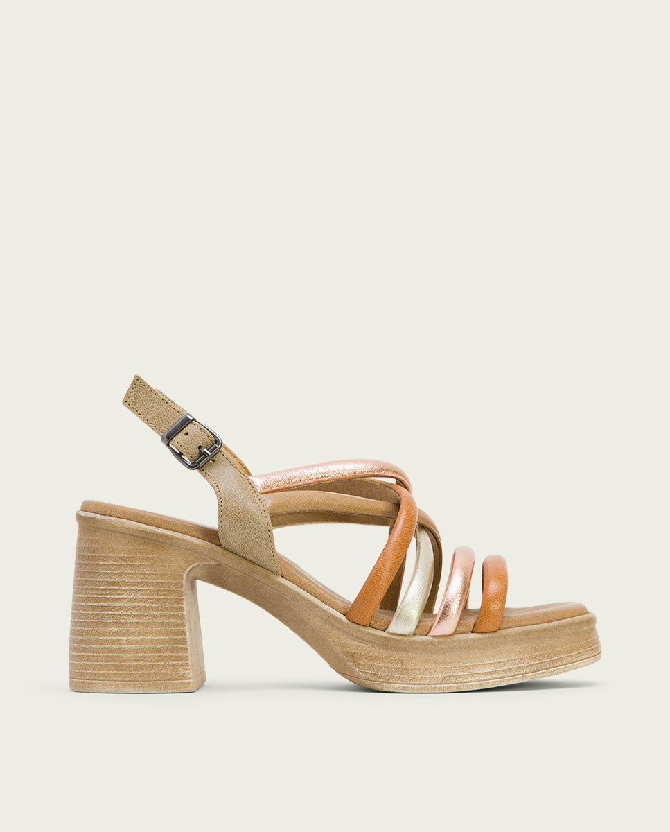 Porronet SANDALIA TACON PIEL ARENA IDRA