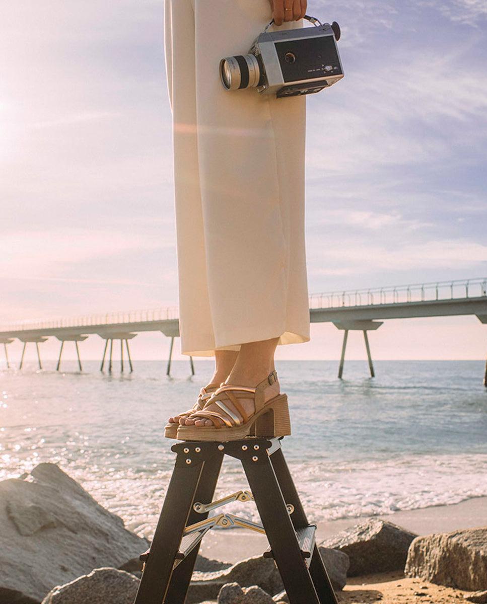 porronet SANDALIA TACON PIEL ARENA IDRA