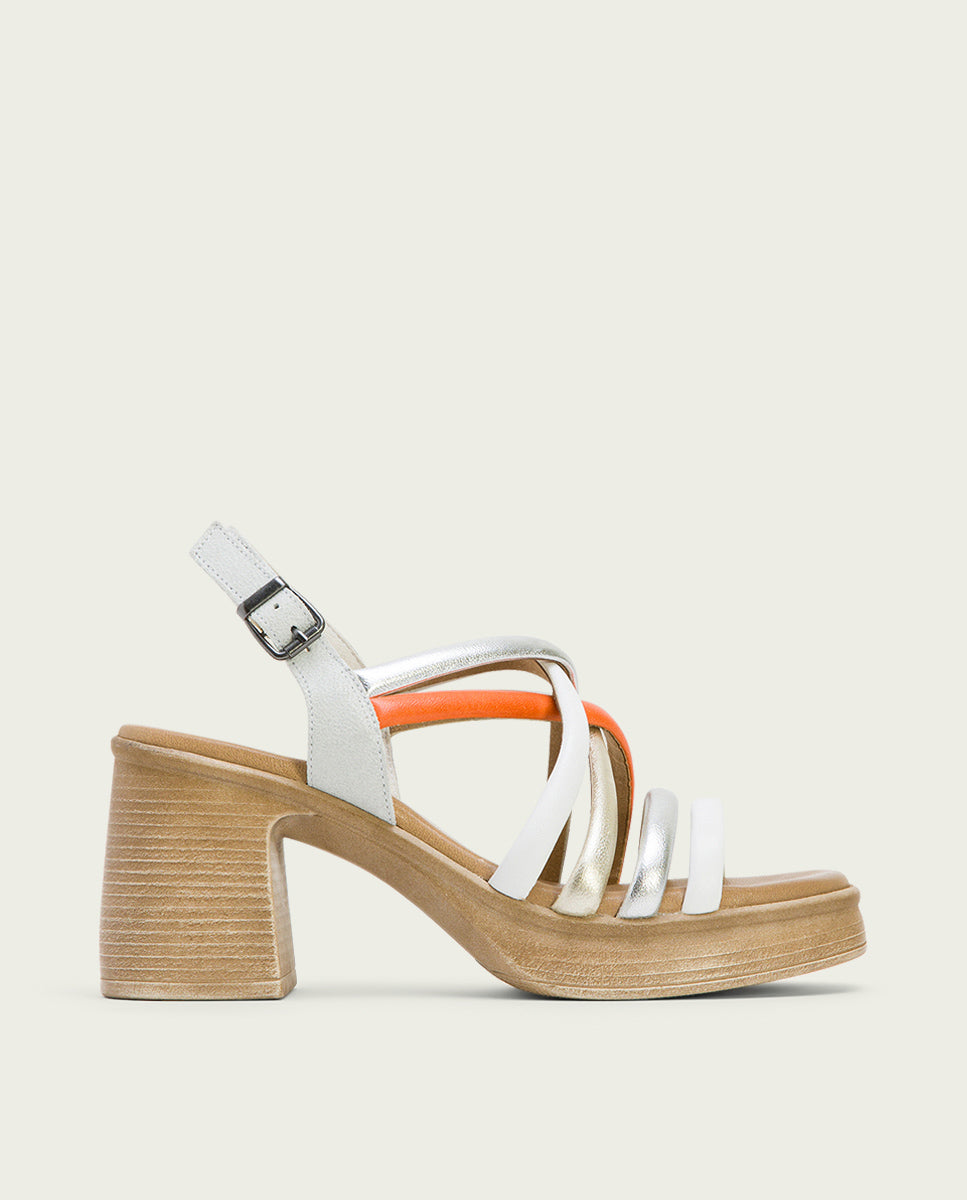 porronet SANDALIA TACON PIEL BLANCA IDRA