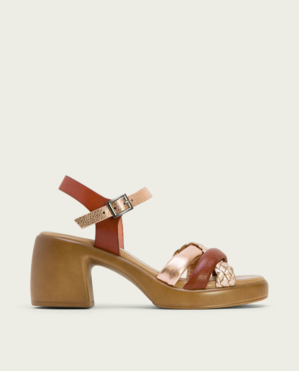 porronet SANDALIA TACON PIEL CUERO ROSE HALEY