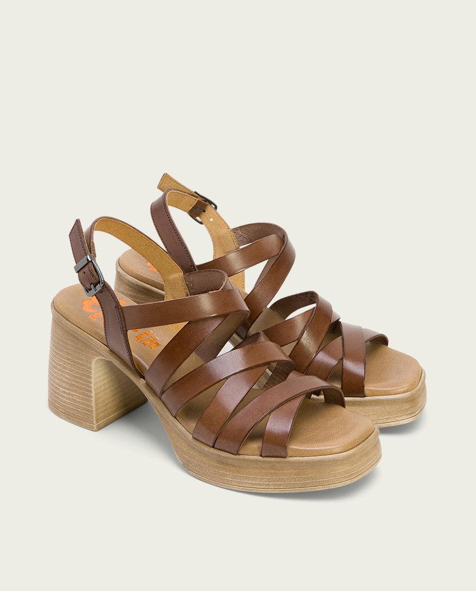 Porronet SANDALIA TACON PIEL MOKA ILA