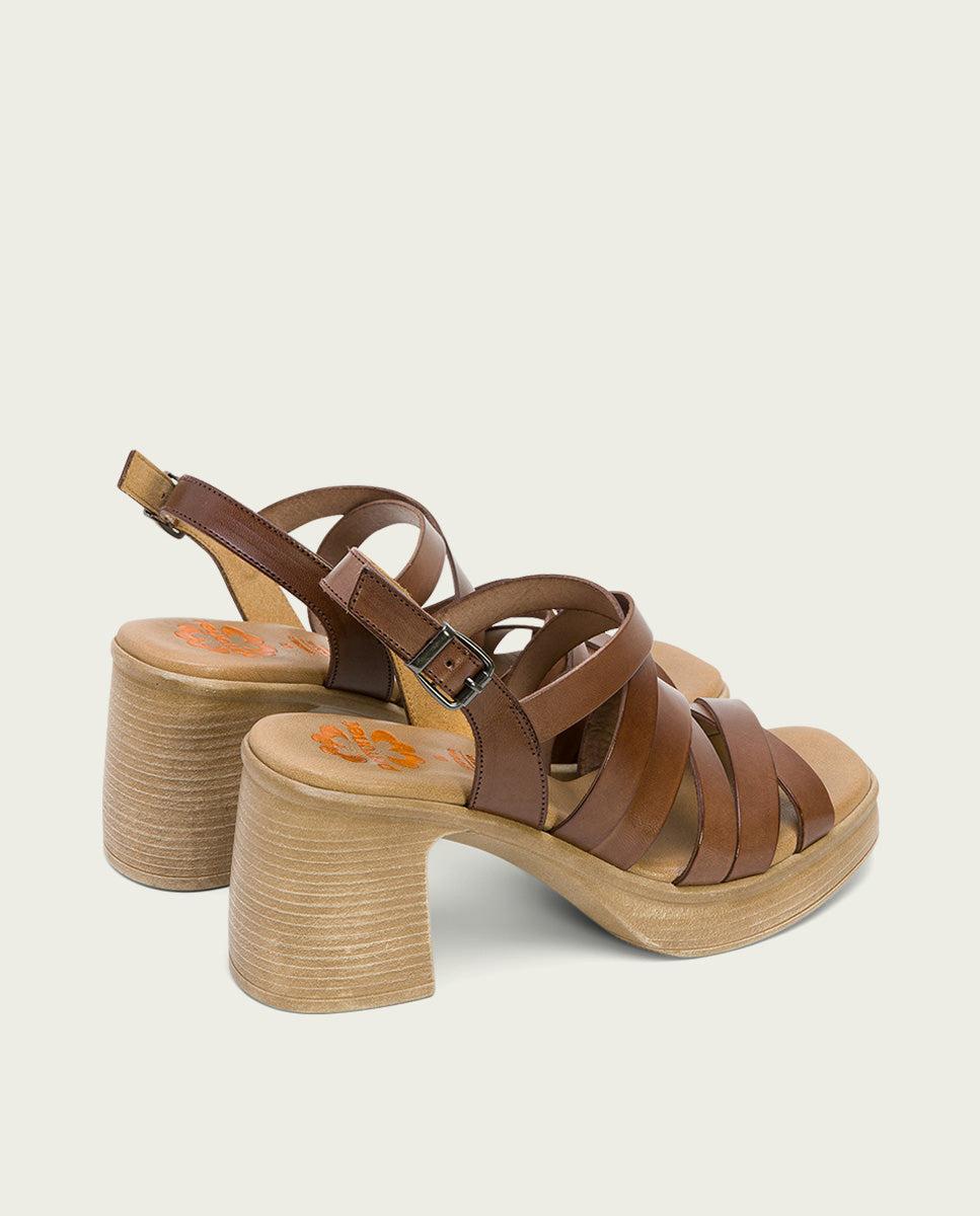 Porronet SANDALIA TACON PIEL MOKA ILA