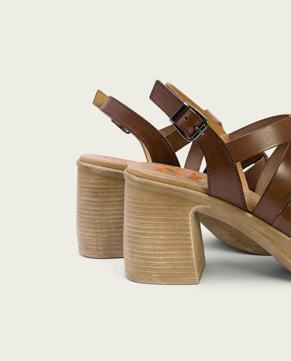 Porronet SANDALIA TACON PIEL MOKA ILA