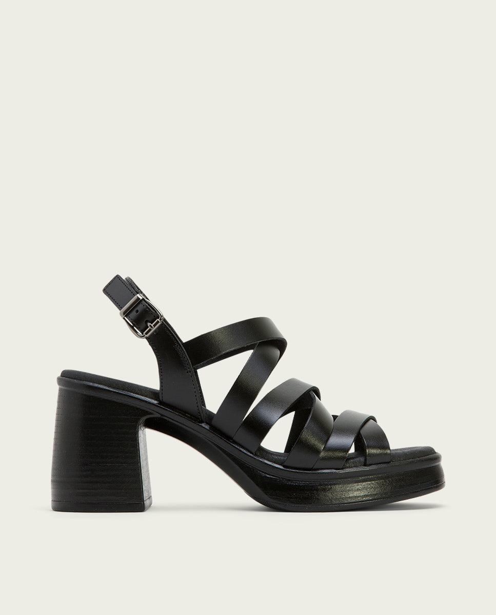 Porronet SANDALIA TACON PIEL NEGRA ILA