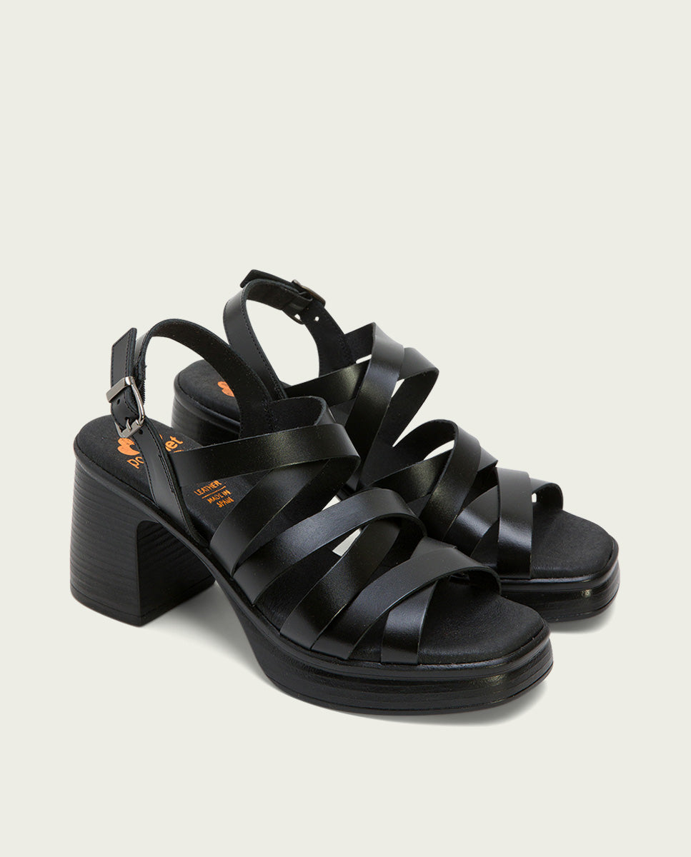 Porronet SANDALIA TACON PIEL NEGRA ILA