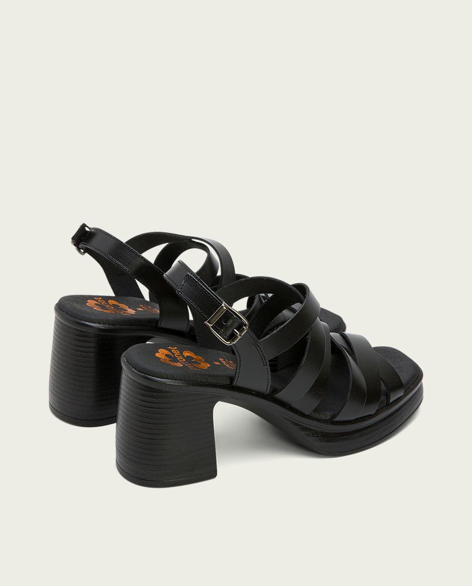 Porronet SANDALIA TACON PIEL NEGRA ILA