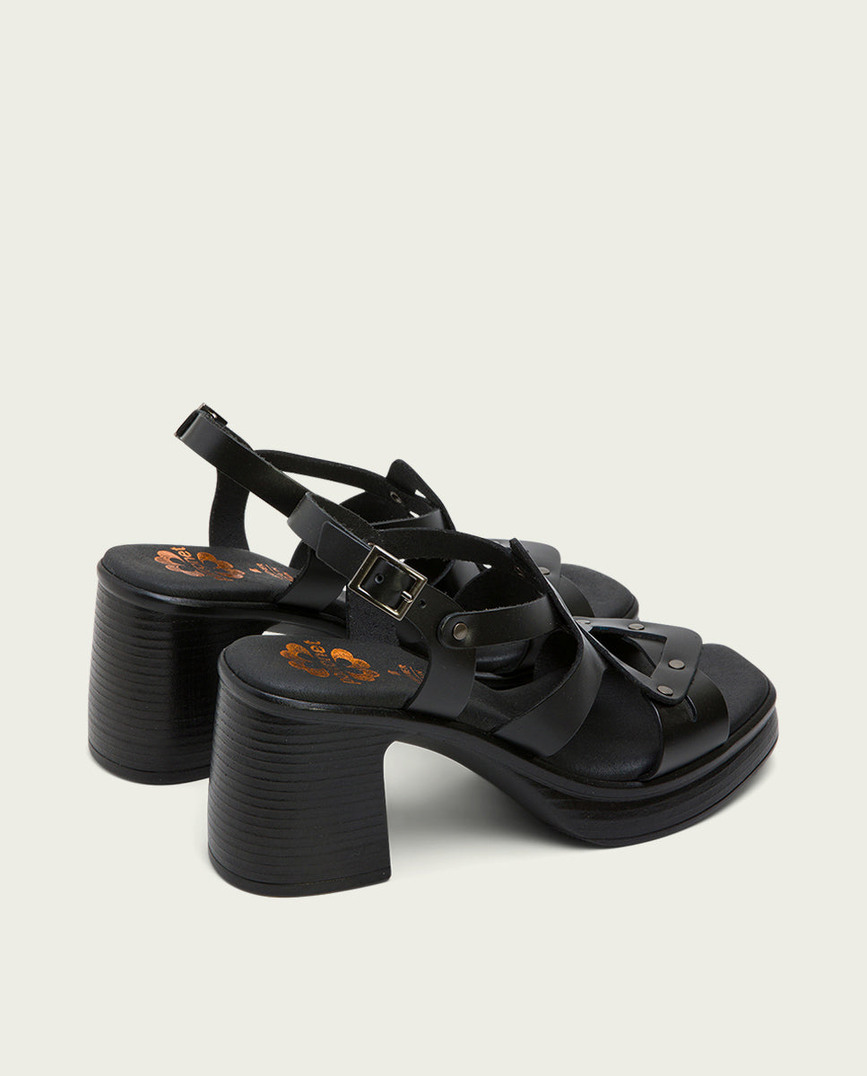 Porronet SANDALIA TACON PIEL NEGRA IMALA