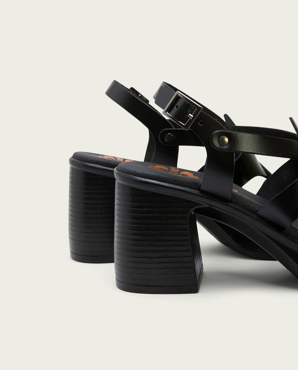 Porronet SANDALIA TACON PIEL NEGRA IMALA