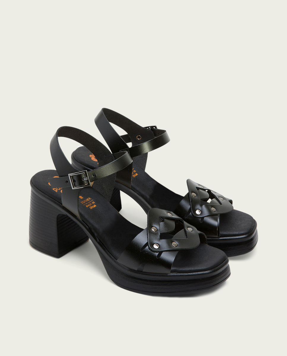 Porronet SANDALIA TACON PIEL NEGRA IMENA