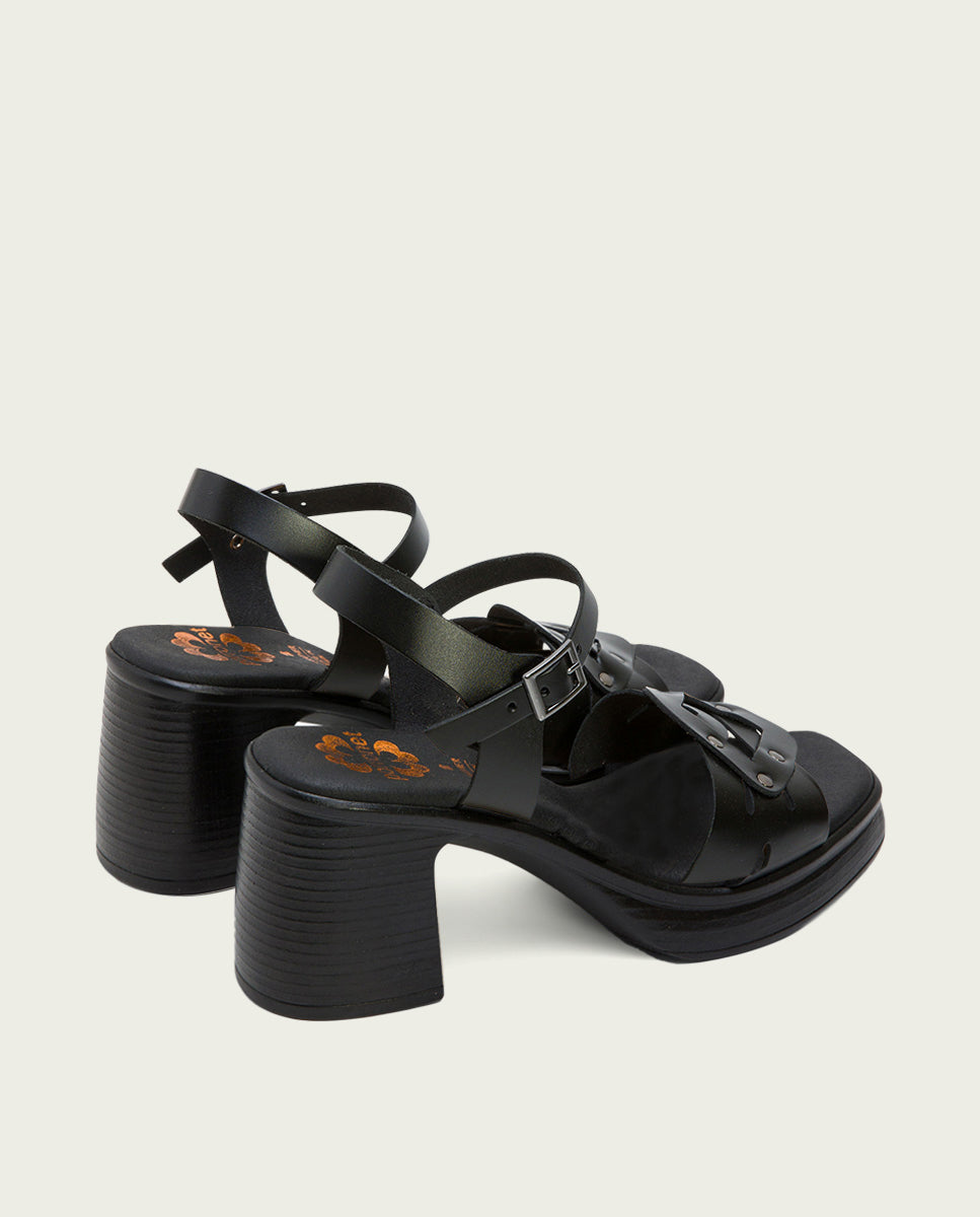 Porronet SANDALIA TACON PIEL NEGRA IMENA