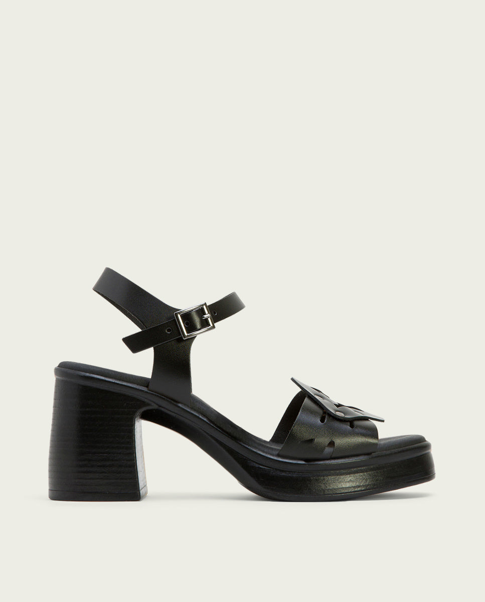 porronet SANDALIA TACON PIEL NEGRA IMENA