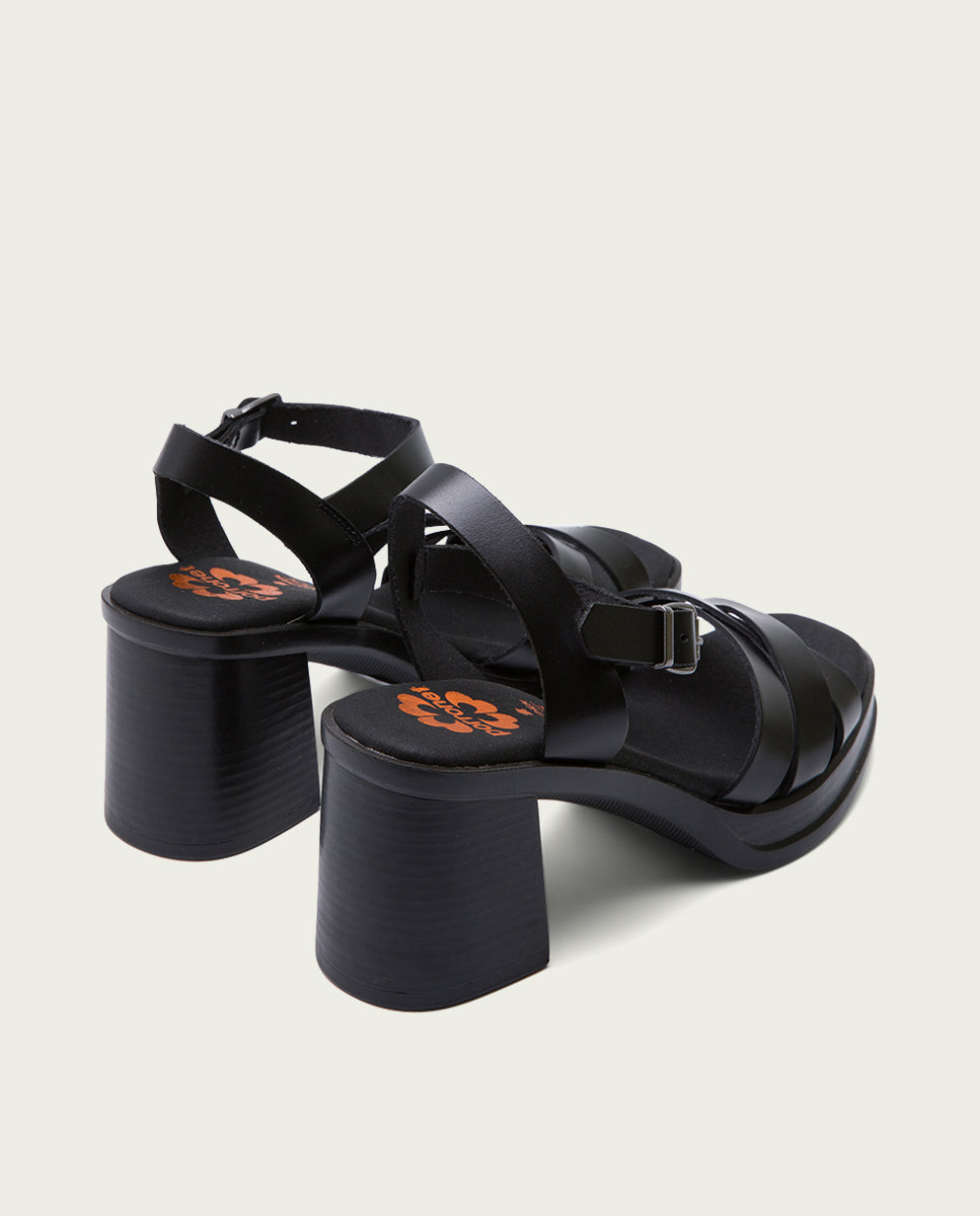 Porronet SANDALIA TACON PIEL NEGRA ISIS