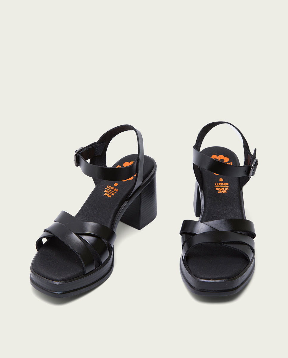 Porronet SANDALIA TACON PIEL NEGRA ISIS