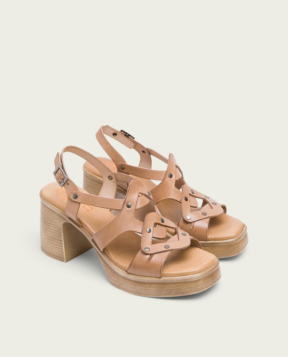 porronet SANDALIA TACON PIEL TAUPE IMALA