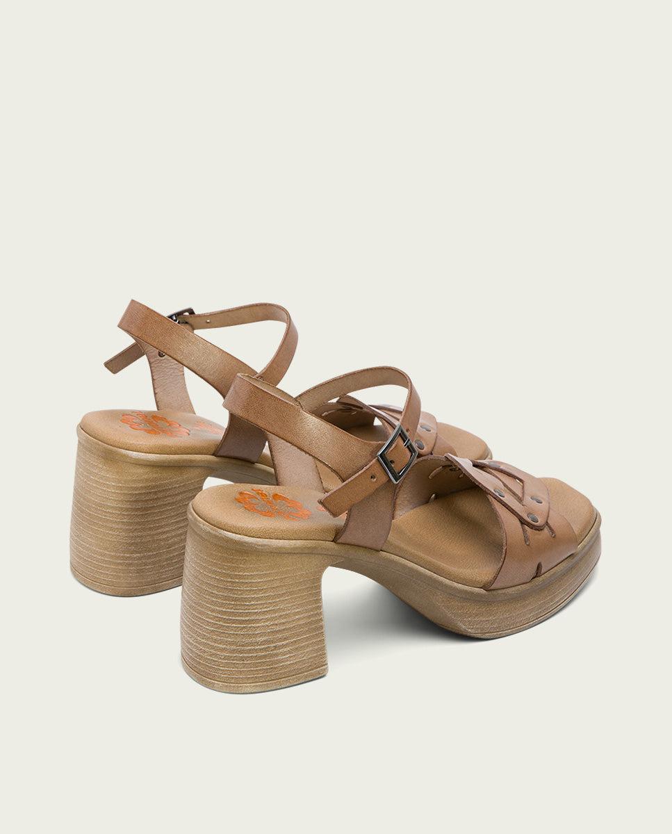 Porronet SANDALIA TACON PIEL TAUPE IMENA