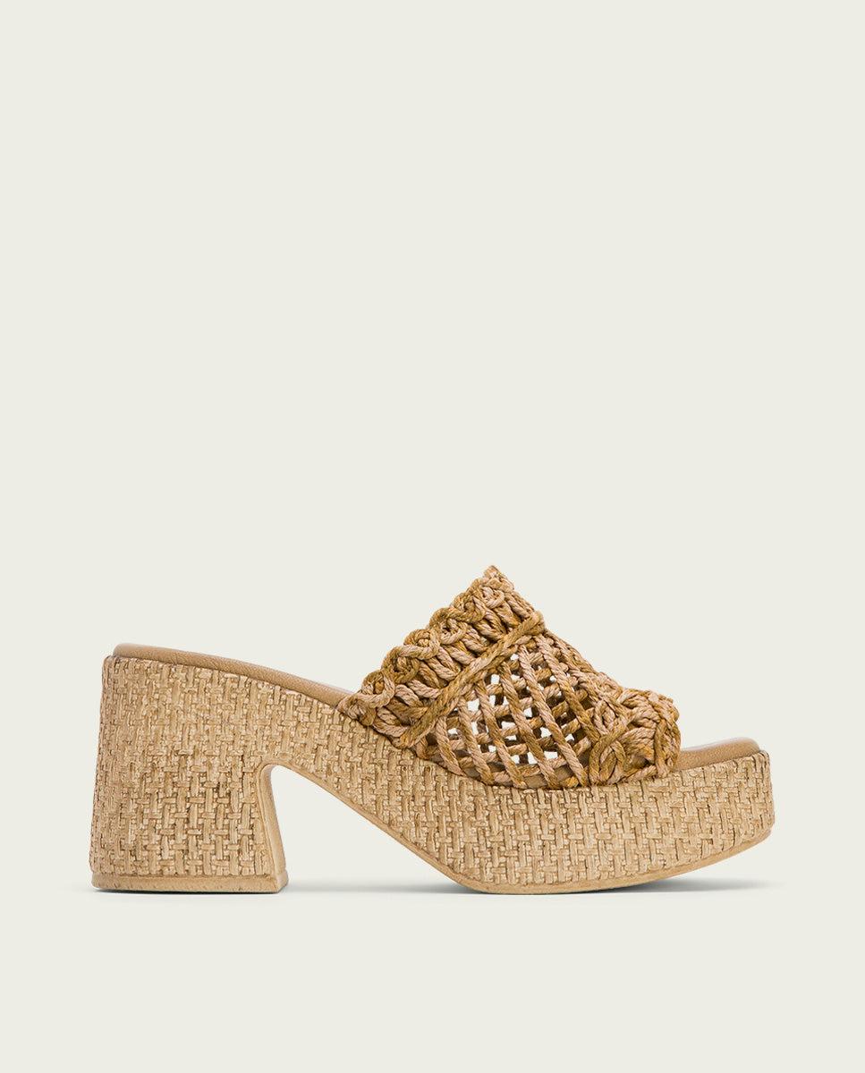 Porronet SANDALIA TACON PIEL TEXTIL CUERO JUDITH