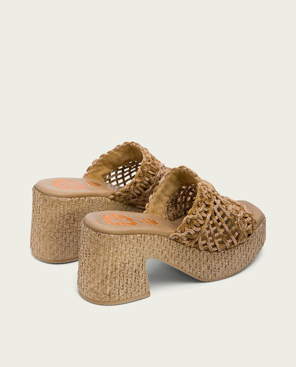 Porronet SANDALIA TACON PIEL TEXTIL CUERO JUDITH