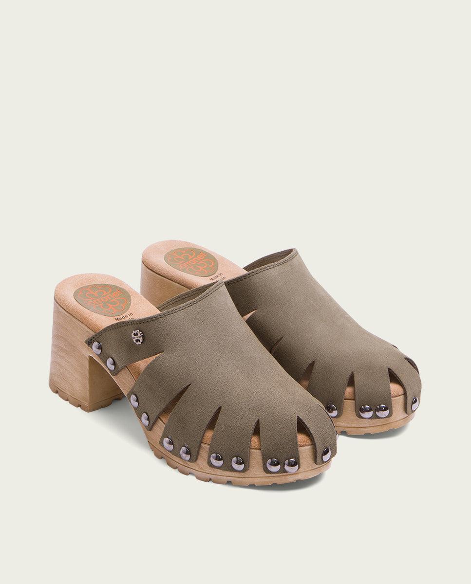 Porronet SANDALIA TACÓN SERRAJE KAKI GIA