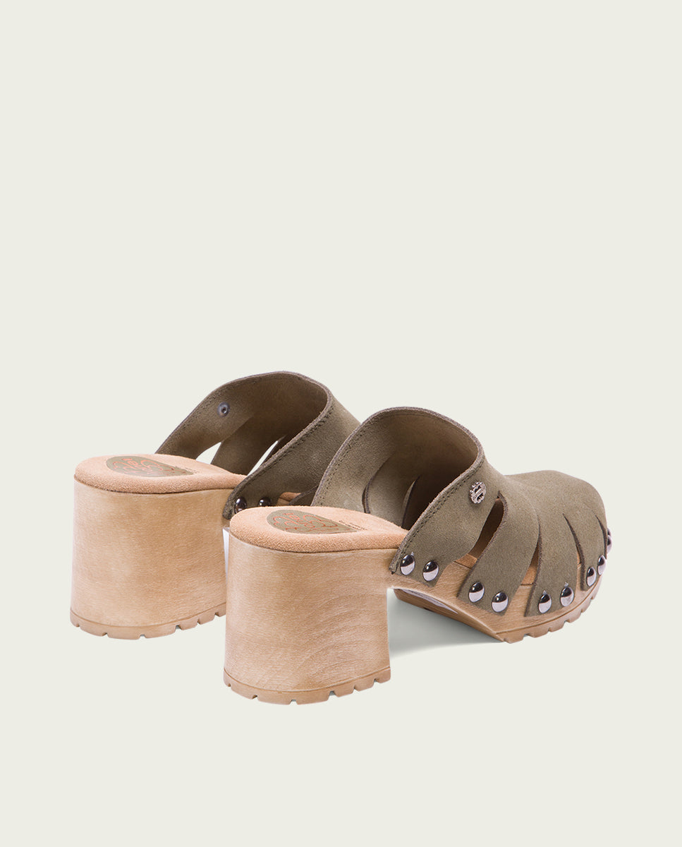 Porronet SANDALIA TACÓN SERRAJE KAKI GIA