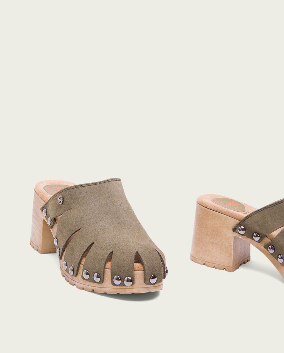 Porronet SANDALIA TACÓN SERRAJE KAKI GIA