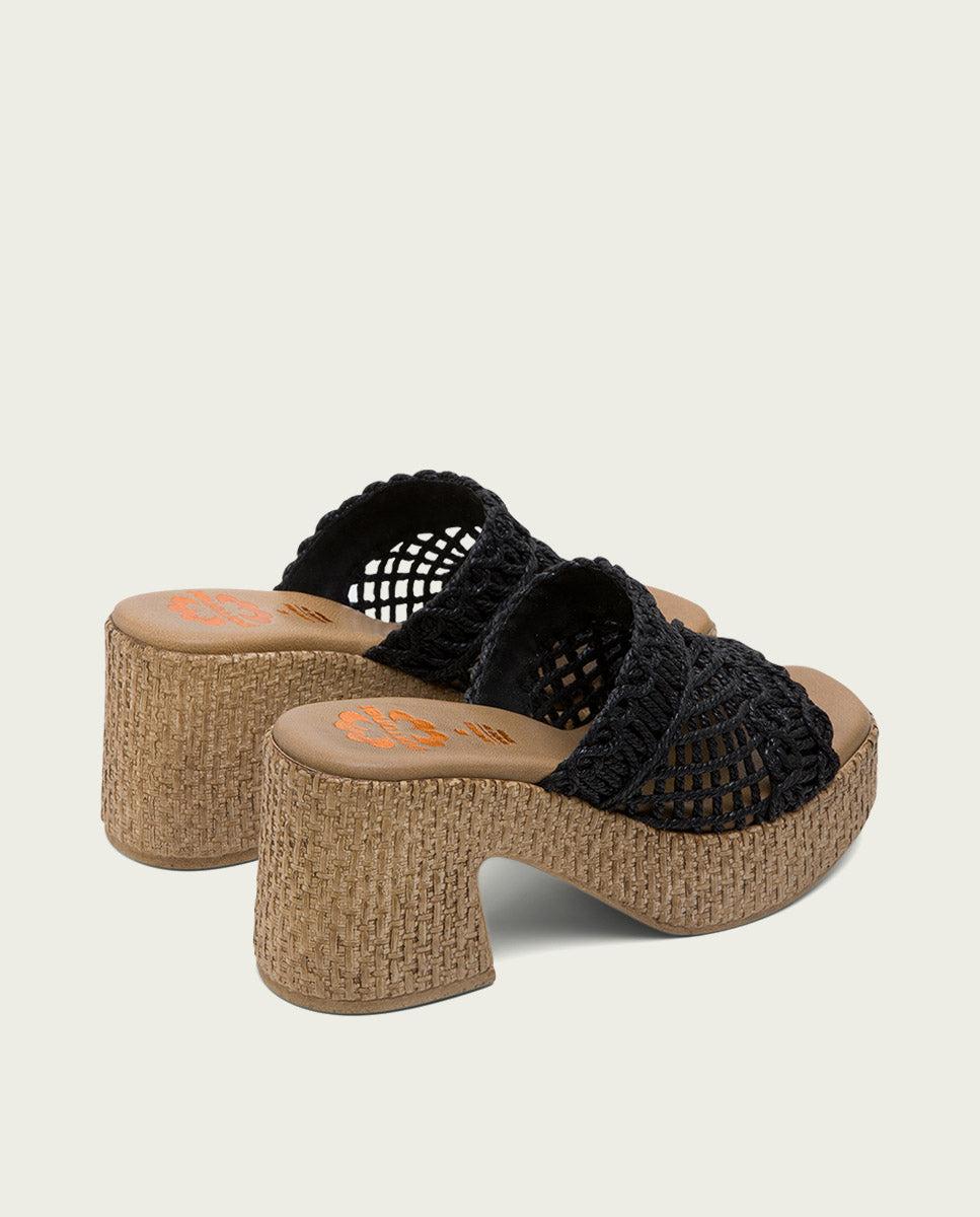 Porronet SANDALIA TACON TEXTIL NEGRA JUDITH