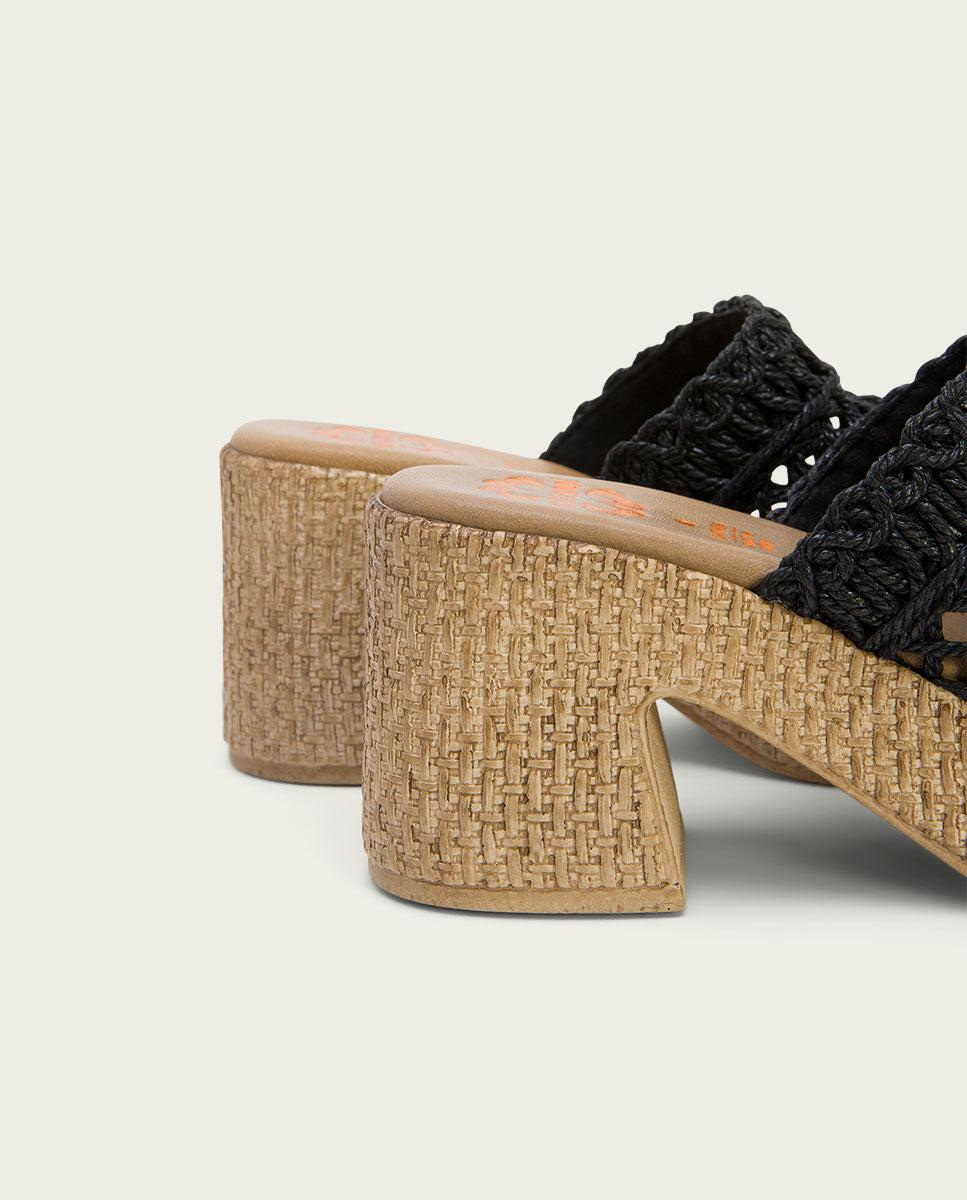 Porronet SANDALIA TACON TEXTIL NEGRA JUDITH