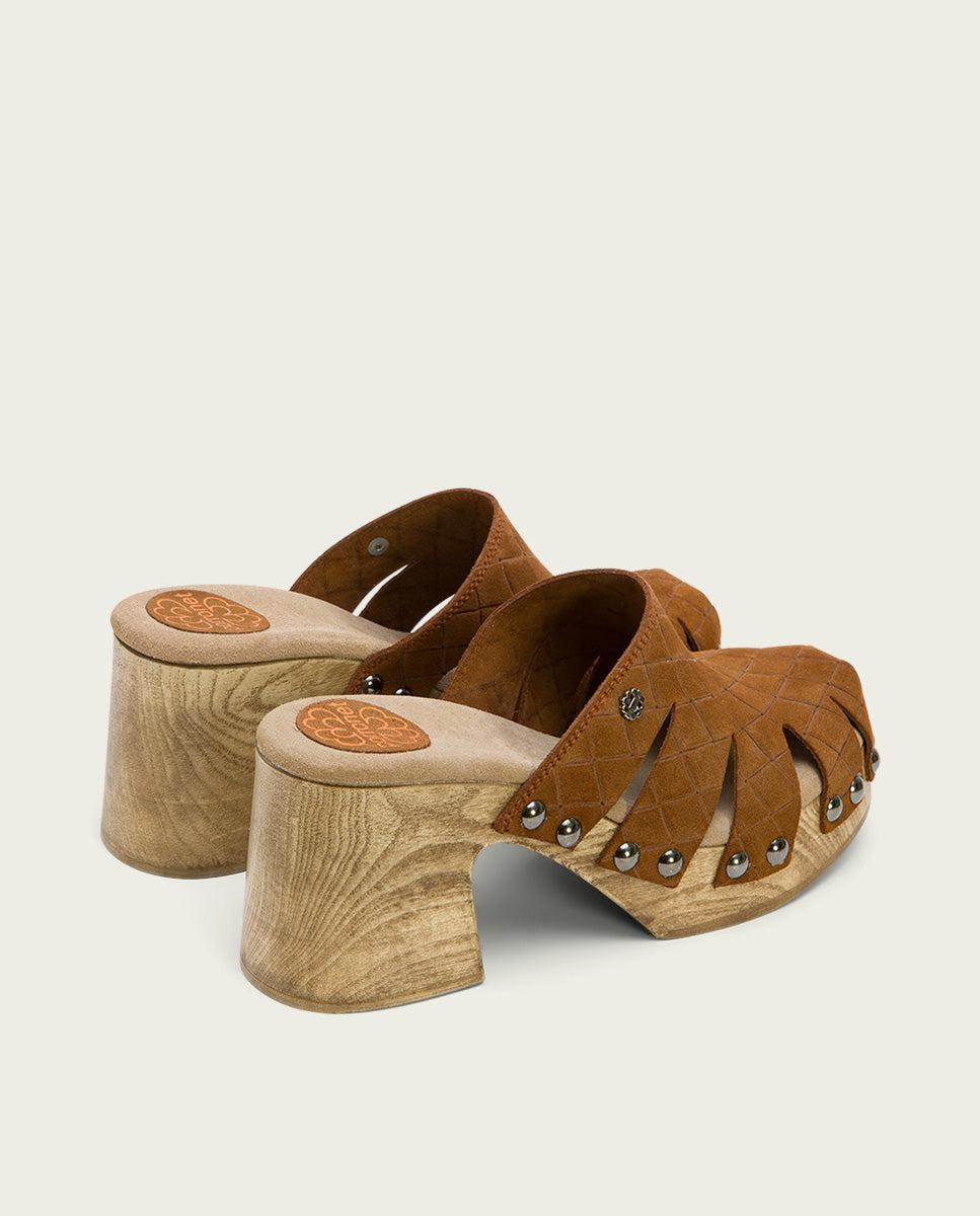 Porronet ZUECO TACÓN SERRAJE CUERO MALLA