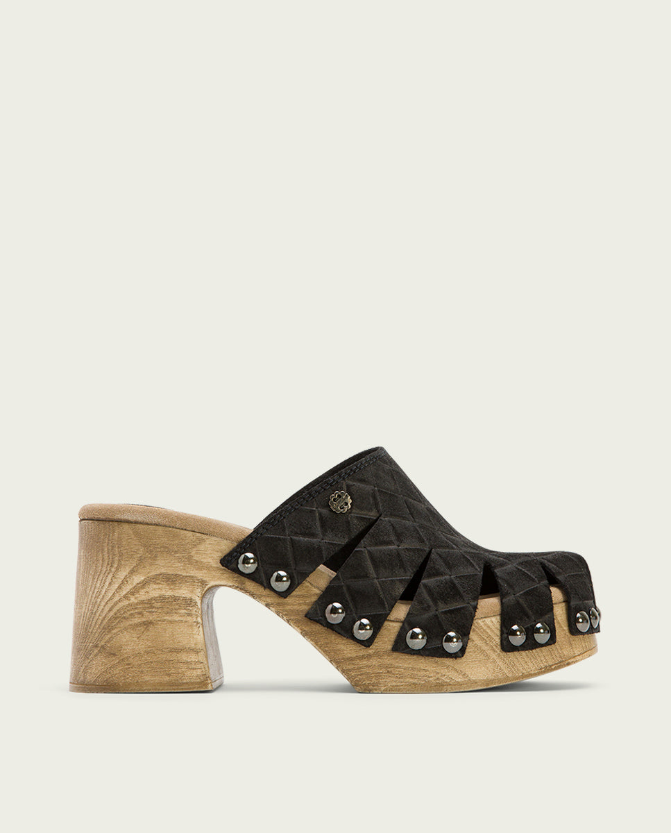 porronet ZUECO TACÓN SERRAJE NEGRO MALLA