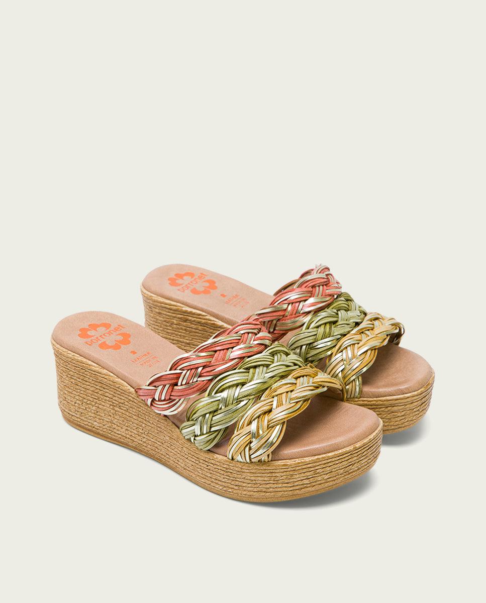 Porronet SANDALIA CUÑA CON PALA TEXTIL COLORES IVANA