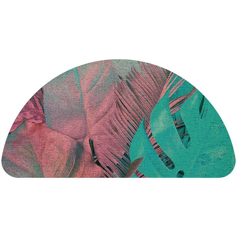 printodecor Alfombra de Bienvenida Flower Pattern Media Luna