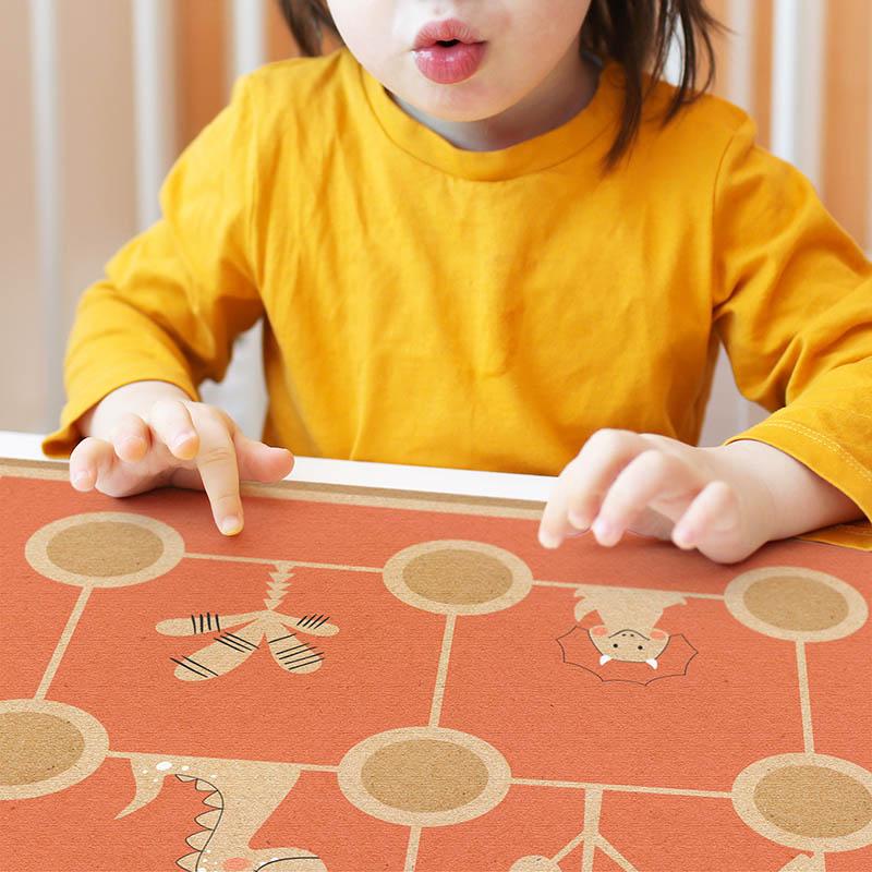 Printodecor Alfombra Didáctica Infantil 3 En Raya Happy Animals Naranja