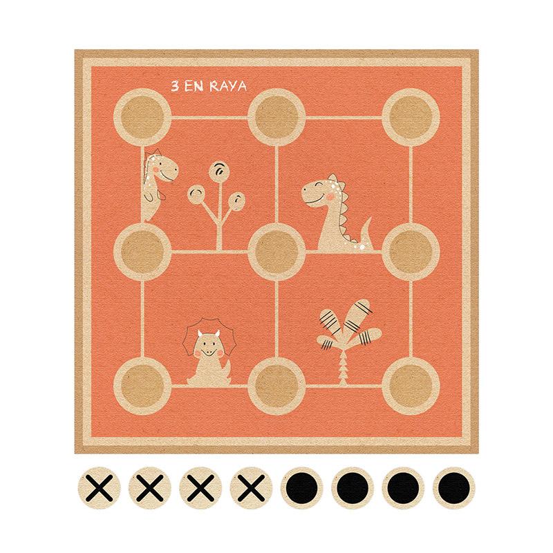 printodecor Alfombra didáctica infantil 3 en raya Happy Animals Naranja