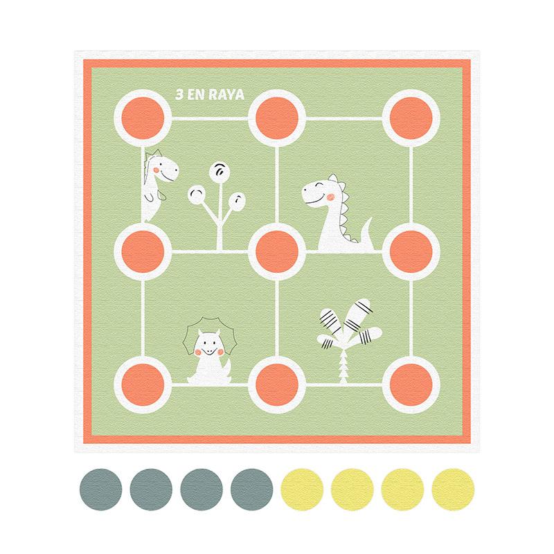 printodecor Alfombra didáctica infantil 3 en raya Happy Animals Verde