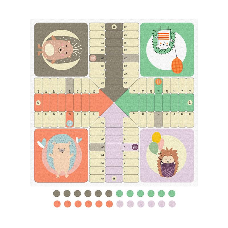 printodecor Alfombra didáctica infantil Parchís Erizos